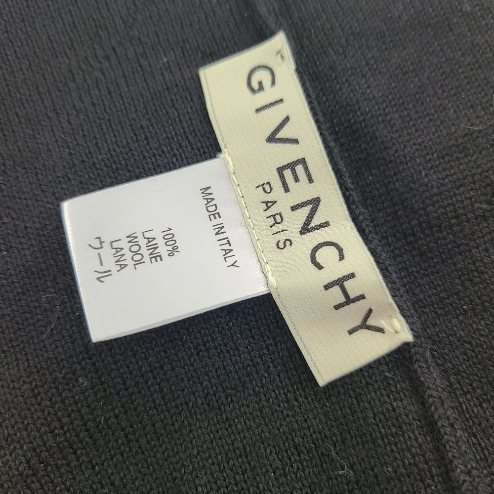 Givenchy Split Logo Wool Skull Cap Beanie Winter Hat Fold Cuff Made In Italy NWT - Picture 8 of 13